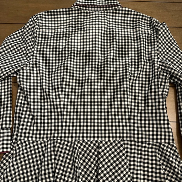 Lauren Ralph Lauren Womens Size 12 Gingham Flip Cuff Peplum Button-Up Shirt - Picture 11 of 14